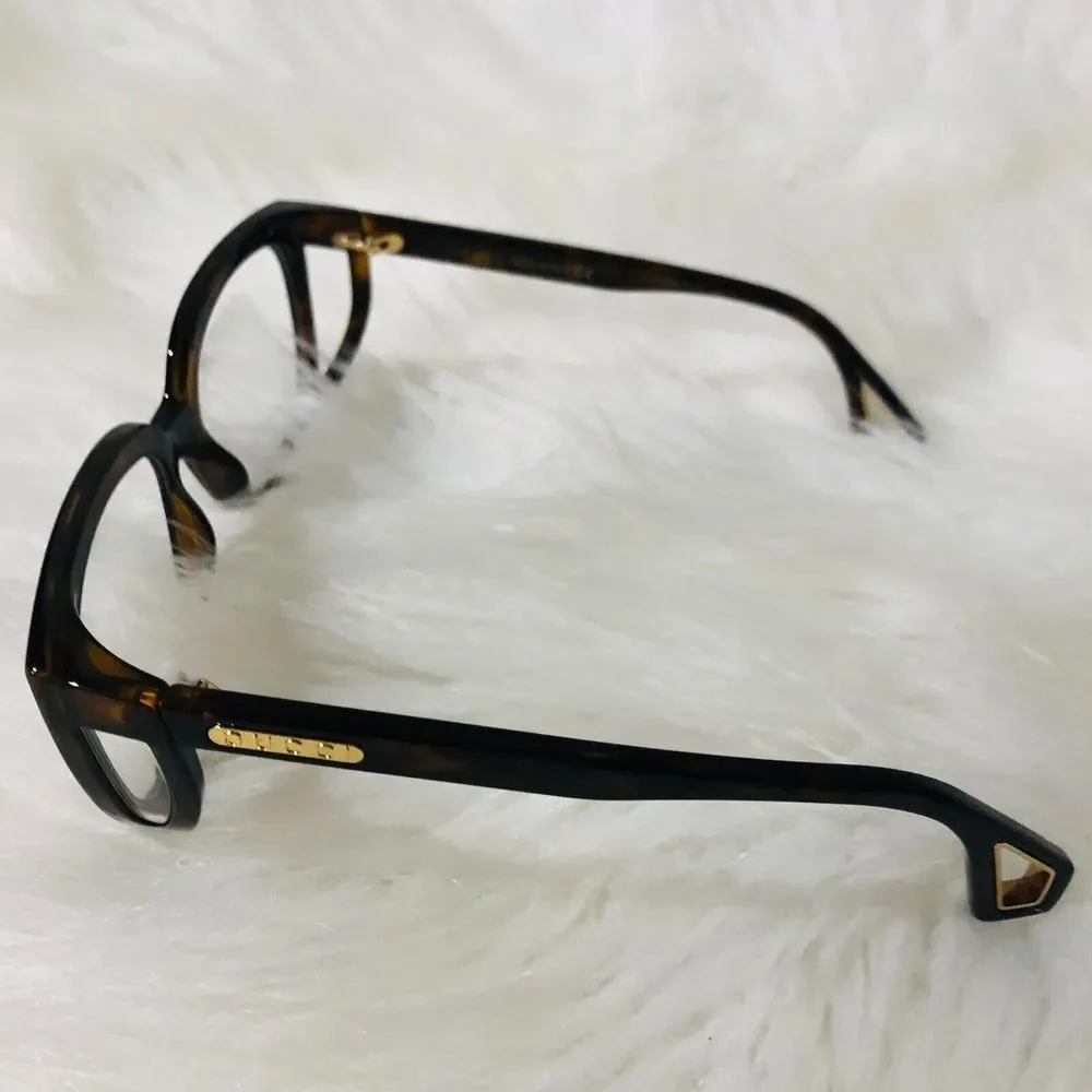 Gucci‎ Fashion Rectangle Optical Glasses Brown Black One Size